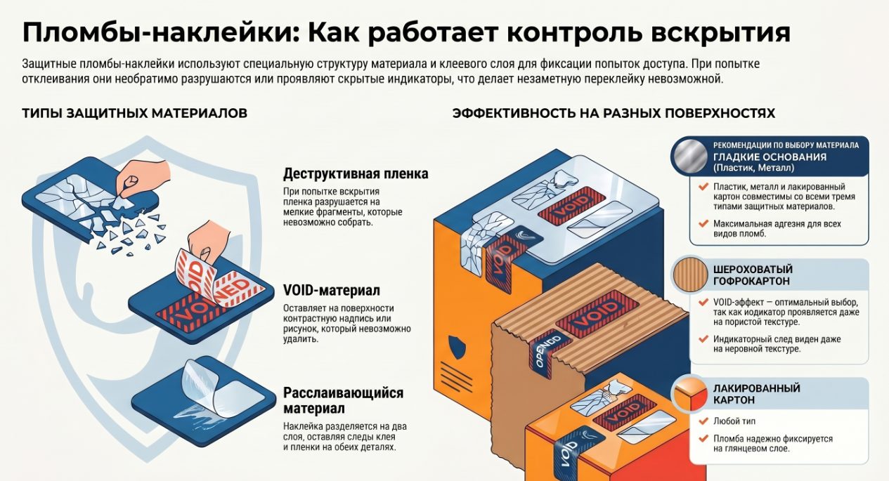 Пломбы наклейки с логотипом