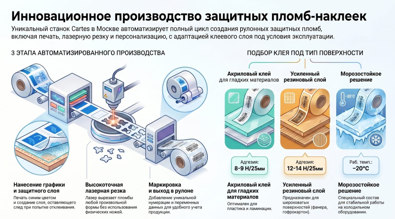 Синие пломбы наклейки