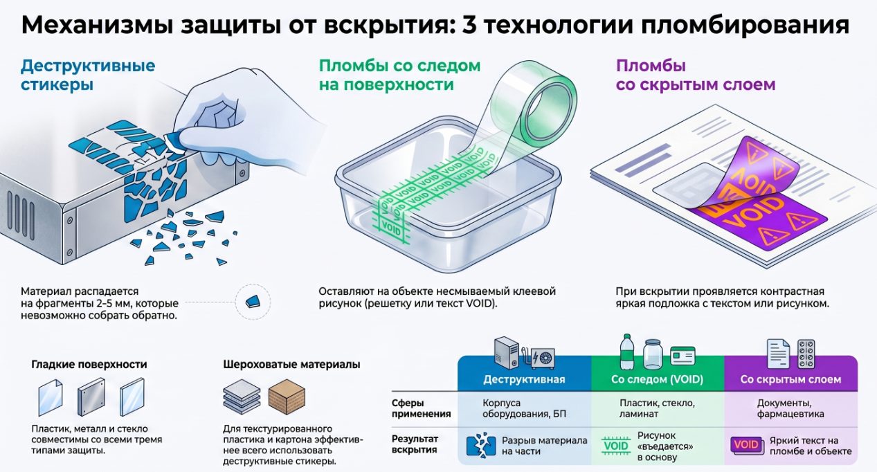 Гарантийные пломбы наклейки